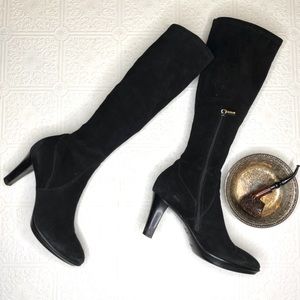 Aquatalia Rhumba Black Suede Boots SZ 9
